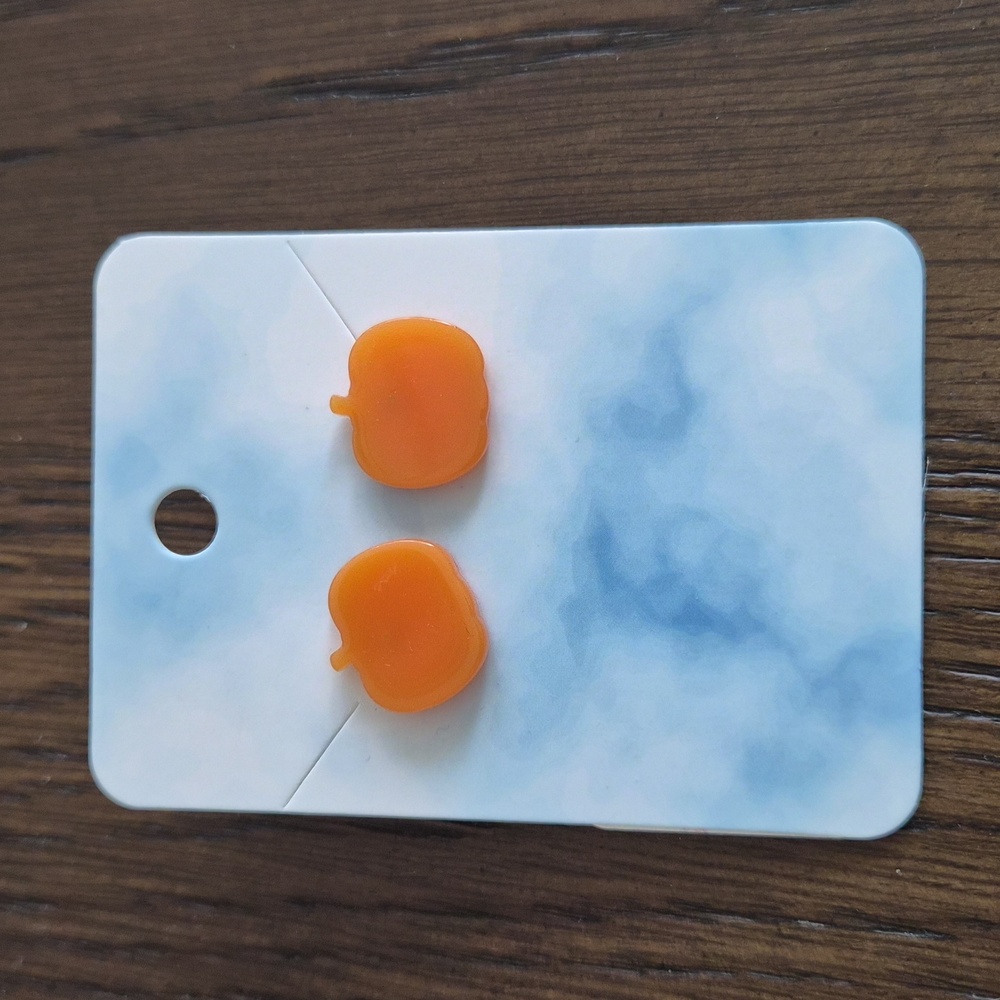 Orange Pumpkin Stud Earrings